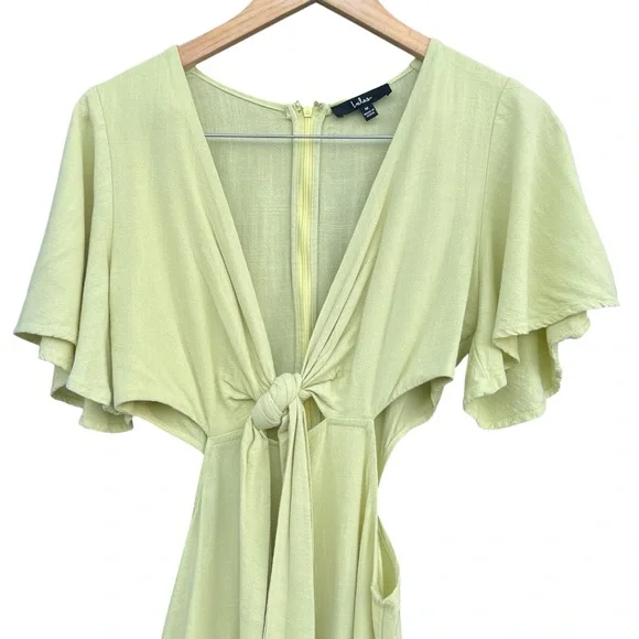 Lulus | Linen Cutout Dress | Size M - Picture 6 of 13